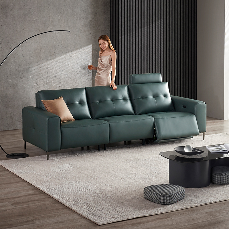 新品顾家家居现代简约电动真皮沙发轻奢头层牛皮功能客厅家具609330天
