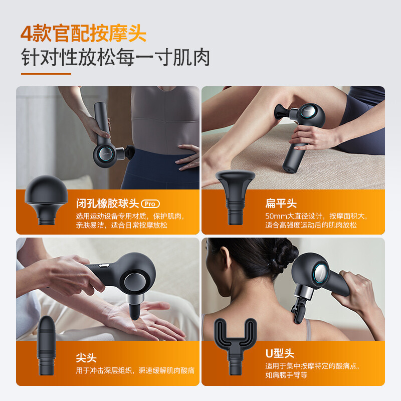 飞利浦筋膜枪 肌肉按摩器 运动健身颈部肩部腿部肌肉按摩仪 颈膜枪筋膜枪按摩枪生日礼物送朋友 PPM3201G高清大图