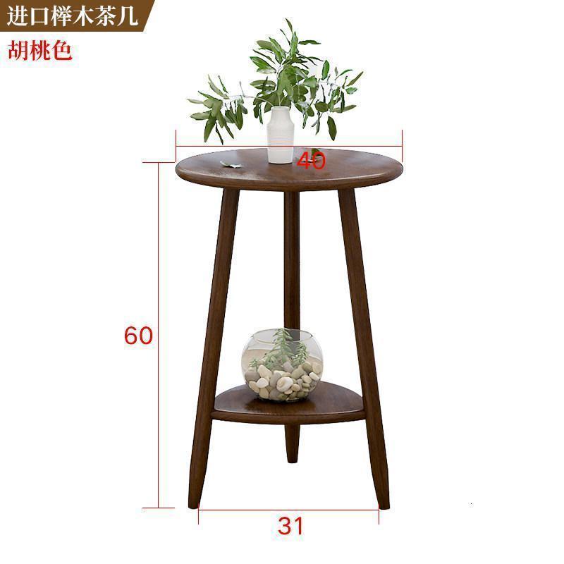 沙发边几小圆茶几北欧角几简约现代实木边几客厅迷你小边桌_2_985 胡桃色【普通三角款】