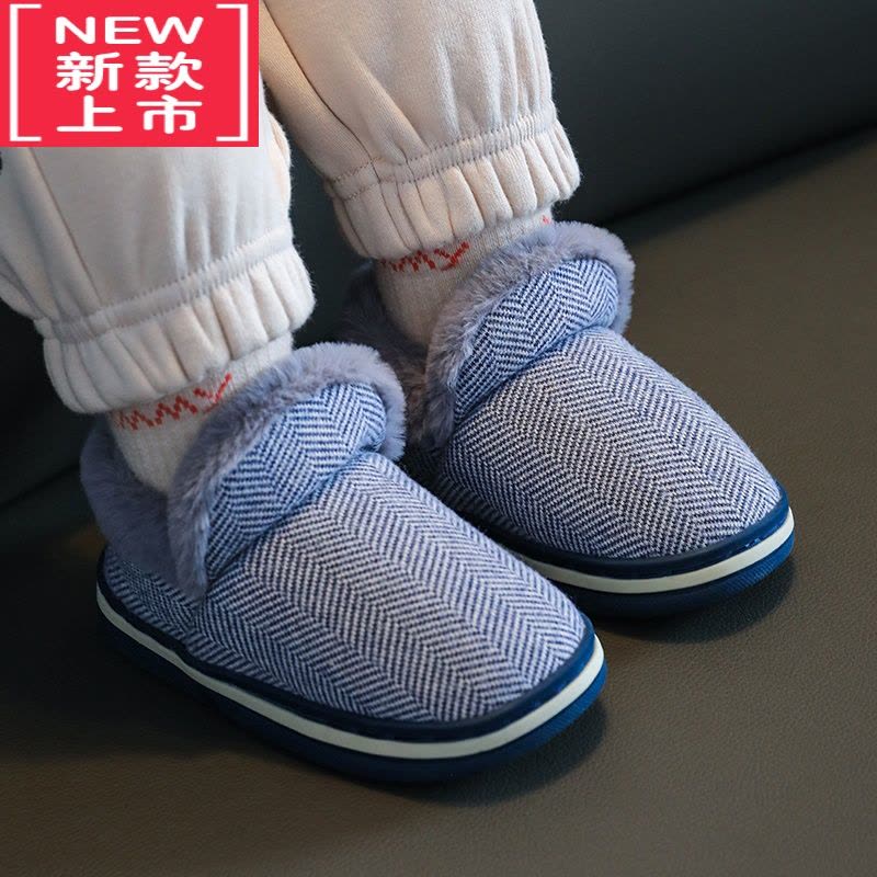 可莉允儿童棉拖鞋包跟秋冬亲子小中大男女童孩子宝宝棉鞋加绒加厚毛毛鞋图片