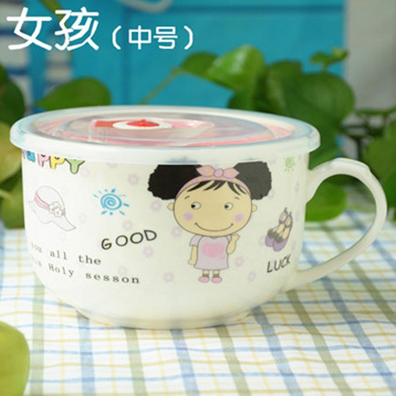 趣涉家居 微波炉用陶瓷碗有带盖面碗饭盒便当盒带手柄的面碗密封汤碗保鲜通用简约保鲜盒保鲜碗家用生活日用简约