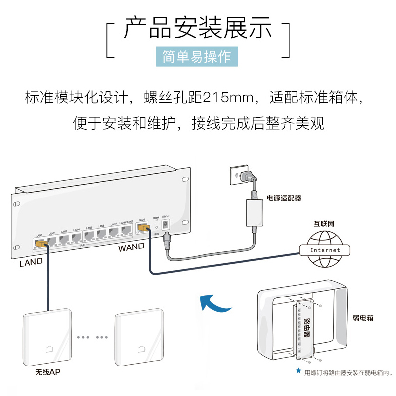 华三(H3C)BR1008L-HP 8口全千兆家庭智能中枢POE控制器