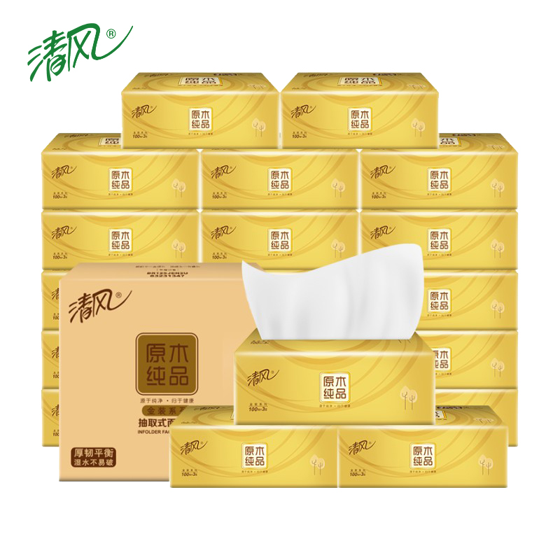 清风 金装3层100抽 AR42GZZ04 20包*1箱