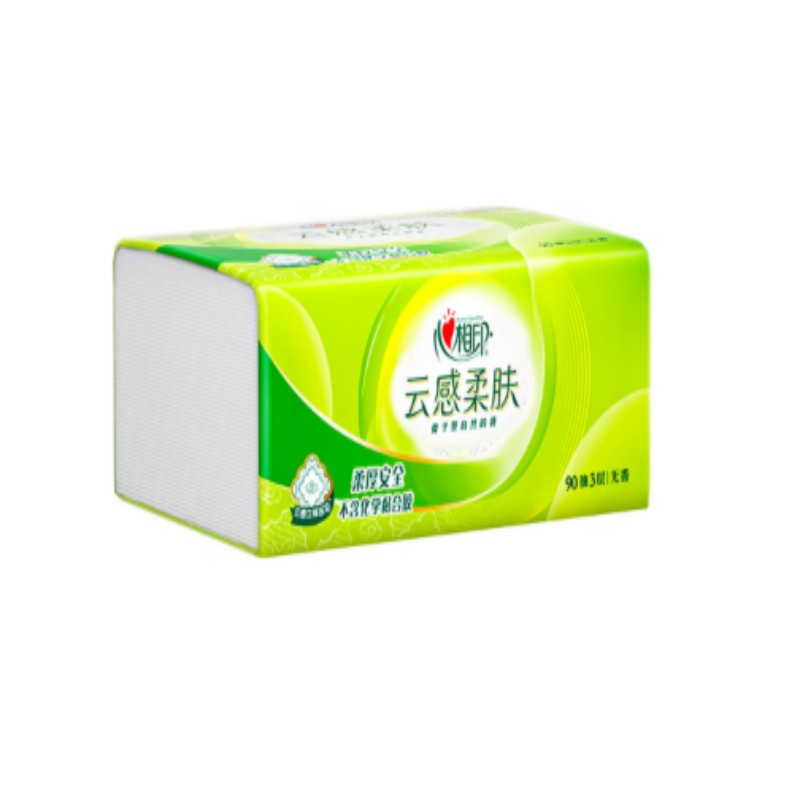 心相印3层原生木浆无香无印花小规格纸巾10包提装家用实惠装高清大图