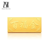 【支持回购】ZSK珠宝 百福金金条 9999足金金条中国投资金条金砖金金块 投资收藏系列