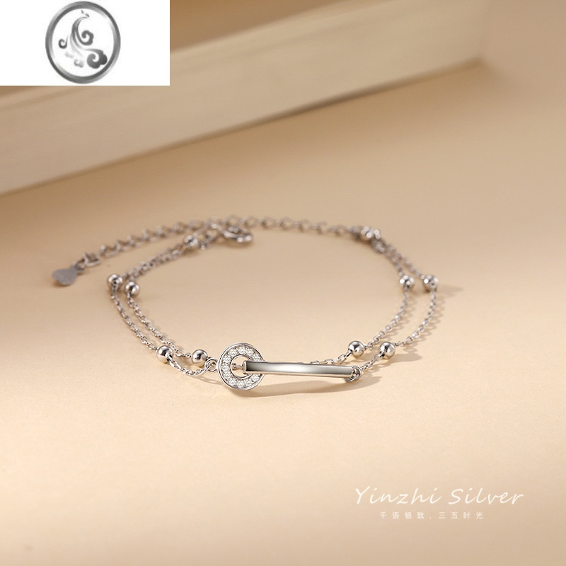 jimis925银手链女生小众精致国风女款夏轻奢高级感闺蜜礼物手镯首饰品