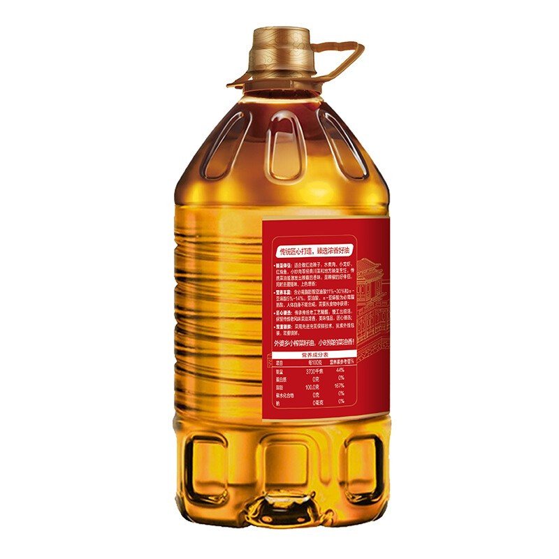 金龙鱼外婆乡小榨匠心甄选菜籽油5L/桶