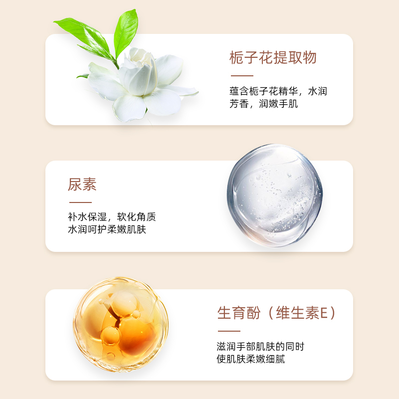 佰束栀子花护手霜300g 保湿滋润持久维E护手乳液女持久留香高清大图