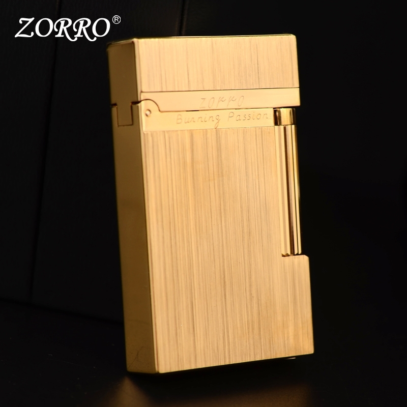 佐罗(ZORRO)朗声气体打火机_纯铜拉丝充气打火机_时尚礼品送男朋友 抖音