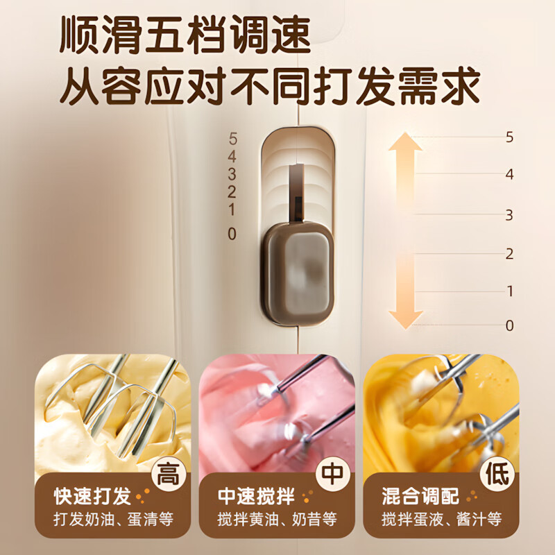 小熊(Bear)304不锈钢打蛋器多功能家用搅拌机搅拌器带底座烘焙DDQ-D01U1高清大图