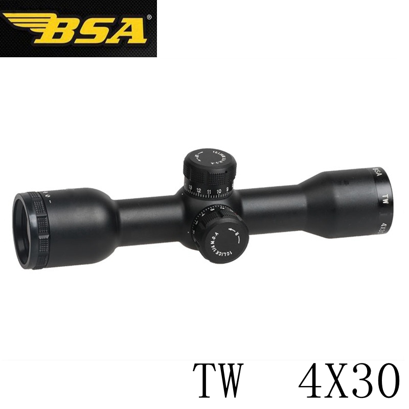 BSA TW4X30短款定倍密位分化高抗震高清晰十字光学瞄准器板球秃子中握快排狙击瞄准镜单筒望远镜