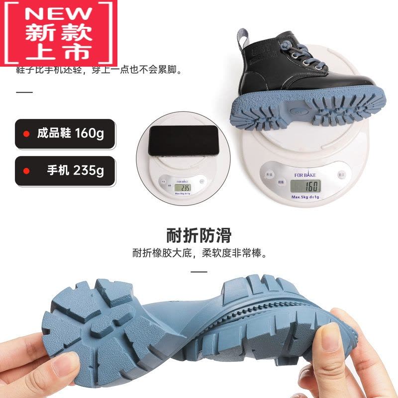 可莉允男童鞋马丁靴2022秋冬新款儿童靴子二棉鞋宝宝炸街女童短靴加绒潮图片