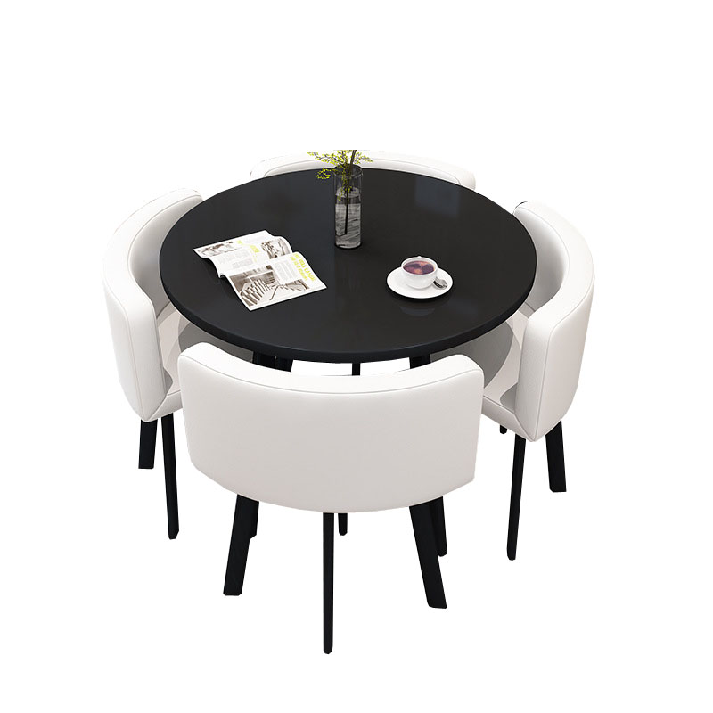 晋舰 洽谈桌休息区谈判桌北欧风会客接待桌简约奶茶店桌椅组合 组合五