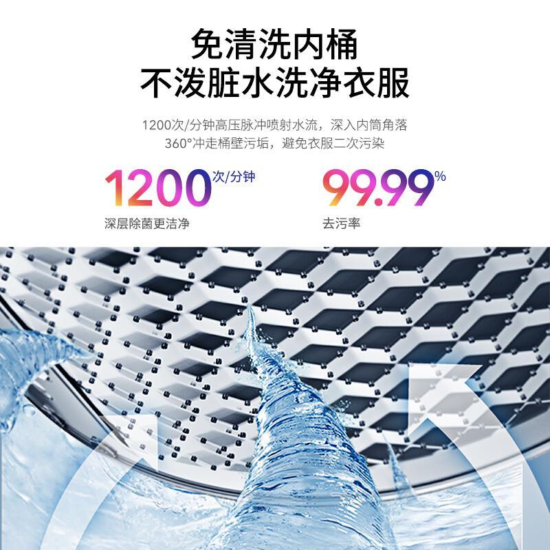 华凌 美的出品 波轮洗衣机全自动 8公斤 健康免清洗 立体喷瀑水流 品质电机 HB80-C1H