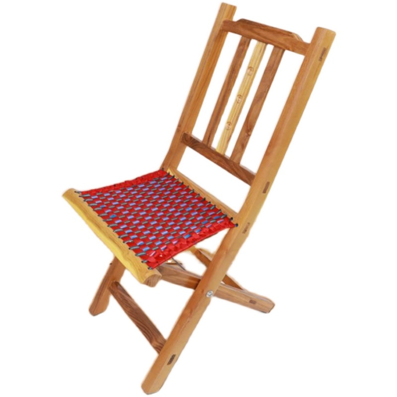 皇豹实木靠背马扎槐木家用折叠便携客厅板凳钓鱼椅老人加高马扎带靠背