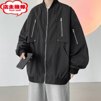 SHANCHAO美式机能飞行员夹克男秋季加肥大码潮胖子宽松棒球服痞帅工装外套