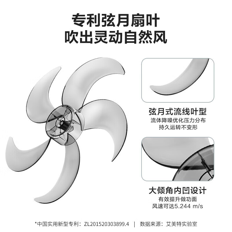 艾美特(AIRMATE)五叶家用电风扇大风量机械立式落地扇轻音节能柔风定时电扇宿舍降温风扇 FSW65T2-5