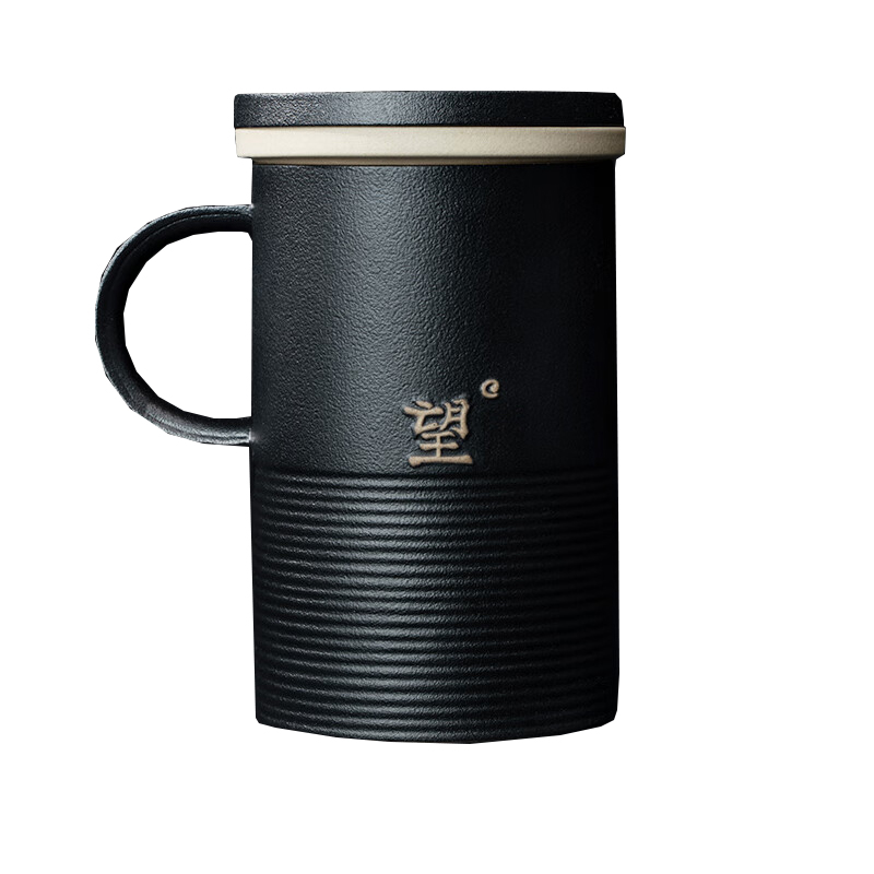 万仟堂 陶瓷茶杯 一杯一滤一盖 茶水分离杯 望杯·办公杯 500ml / 个