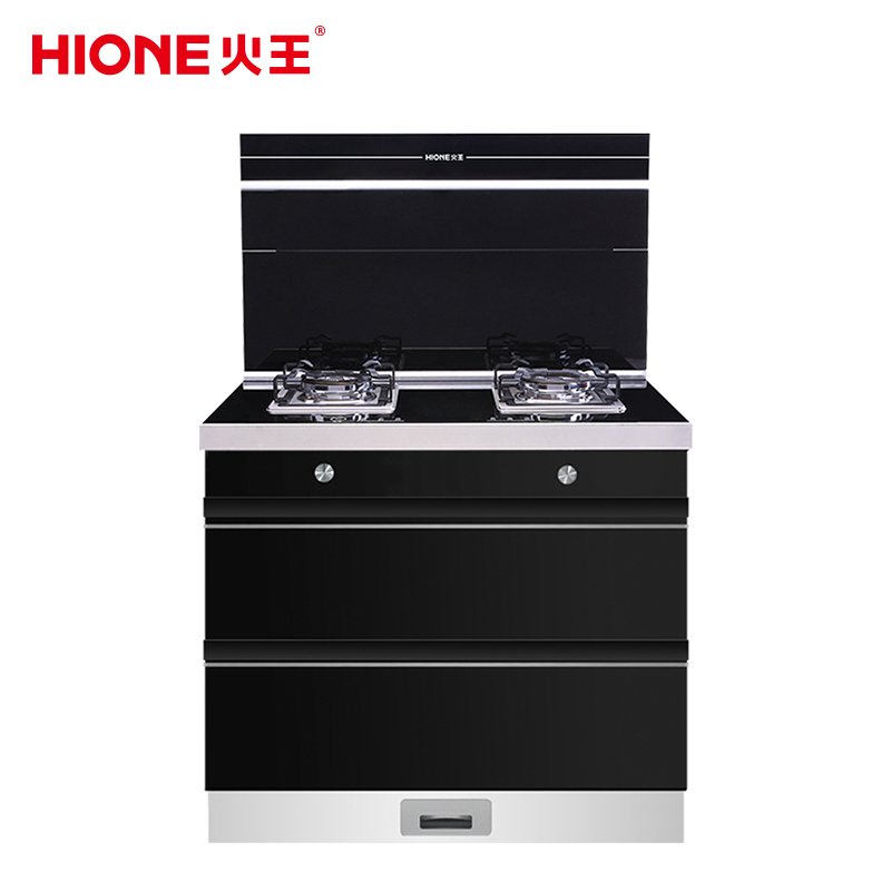 火王(Hione)90D集成灶一体灶 油烟机 燃气灶 家用二星消毒柜 4.5KW爆炒大火力 烟灶联动灶具
