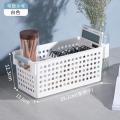 厨房收纳筐冰箱塑料盒衣服篮子化妆品置物篮衣柜内衣内裤储物_76 窄款白色小号
