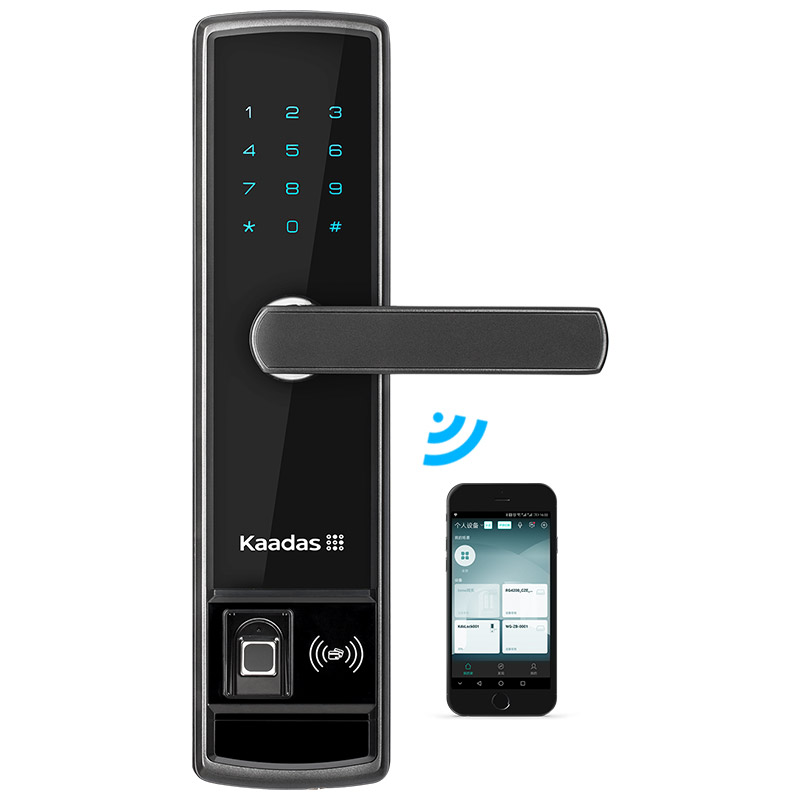 kaadas凯迪仕智能锁k5蓝牙版 磨砂黑色 指纹锁家用防盗门锁 电子门锁