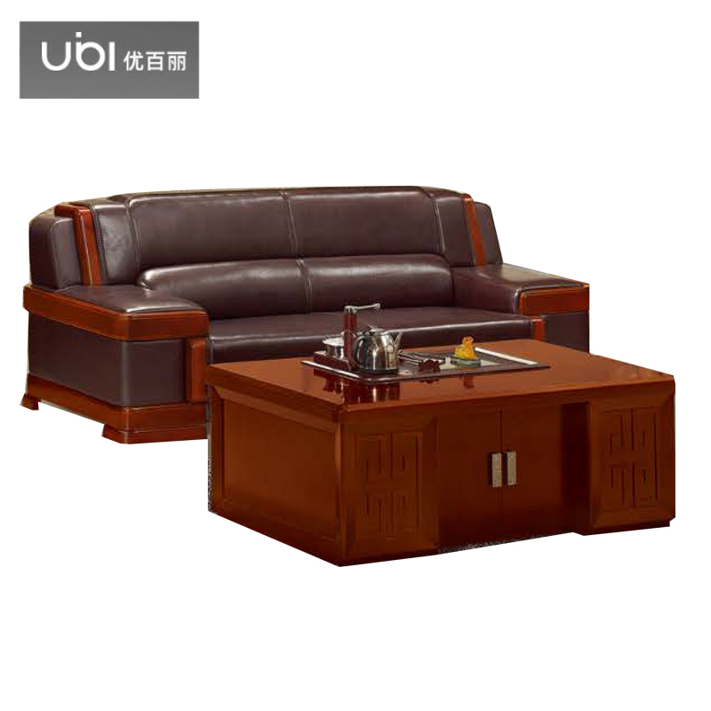 优百丽 F-6827 办公室沙发 办公家具 会客接待 现代简约家具 颜色尺寸可定制 三人位（牛皮）