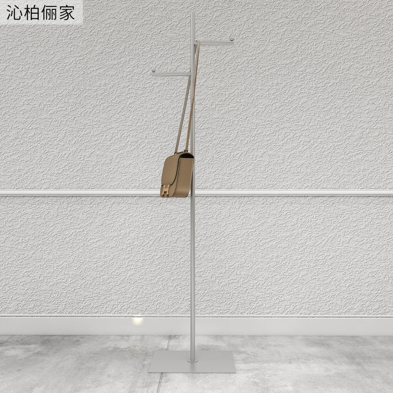 服装店货架铁艺展示架落地式女装挂衣服组合架童装上墙陈列架装饰晾晒架 三维工匠 银色-单边长150-高170 官方标配