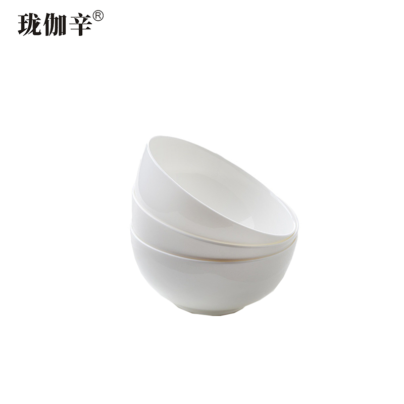 珑伽辛 纯白骨瓷小碗 小汤碗 4英寸/个高清大图