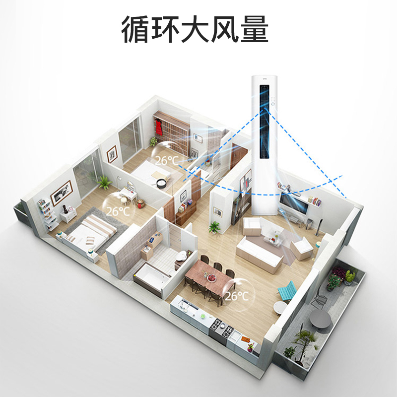 扬子空调 2匹 新三级能效 变频冷暖 独立除湿 时尚低音 立式空调 艺术柜机