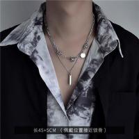 项链男潮轻奢小众男士日系嘻哈吊坠钛钢男生潮牌百搭配饰锁骨链 遇见项链
