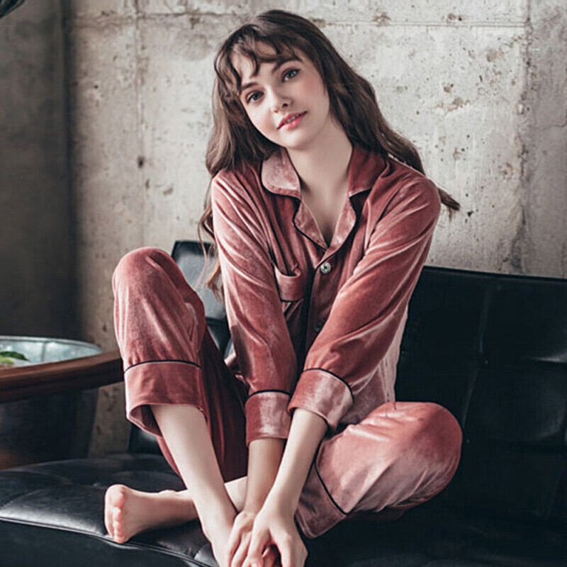 波迷娜(BOMINA)情侣睡衣冬季款韩国睡衣女冬套装睡衣加大码服