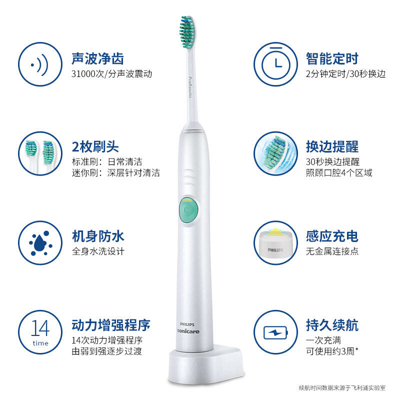 飞利浦(Philips) HX6512超声波全自动防水电动牙刷
