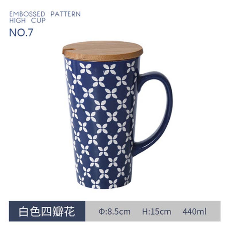 创意杯子带盖手绘陶瓷马克杯大容量潮流水杯简约办公室早餐牛奶杯日用