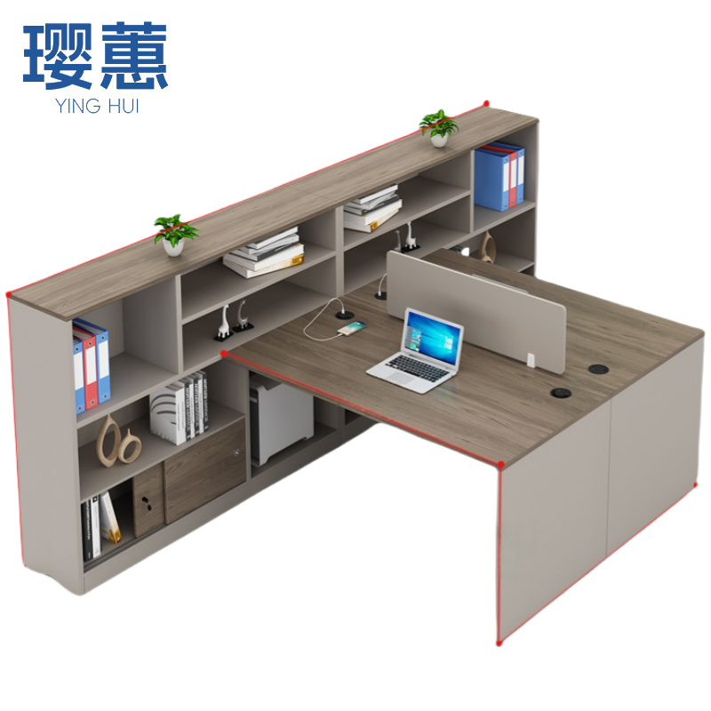 桌子 1.7米双人位+柜椅 张高清大图