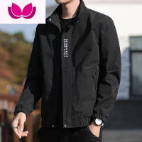 七斓男士外套2022新款时尚韩版潮流休闲夹克男装棒球服潮夹时球七 2XL TGC-CSL1938黑色