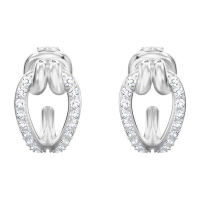 SWAROVSKI LIFELONG镀白金色细码耳环