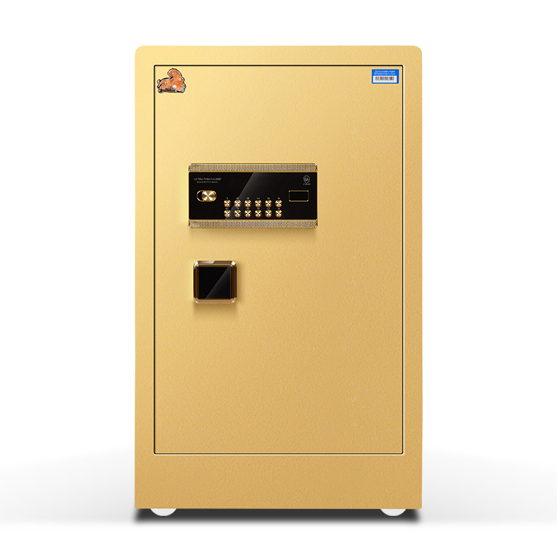 保险柜双保险保管柜 家用办公70cm小型电子密码入墙保险箱 虎牌致尚-70型-土豪金色-电子