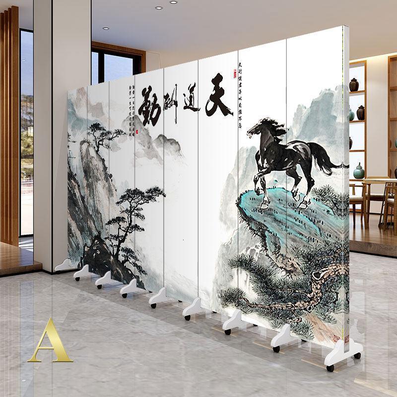 BONJEAN中式实木屏风隔断时尚客厅卧室简约玄关办公室书房移动折屏高清大图