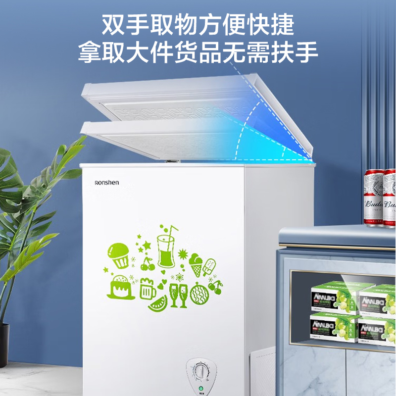 容声(Ronshen)145升小型迷你冰柜家用冷藏冷冻转换单温卧式冷柜 一级能效节能省电底噪BD/BC-145MB