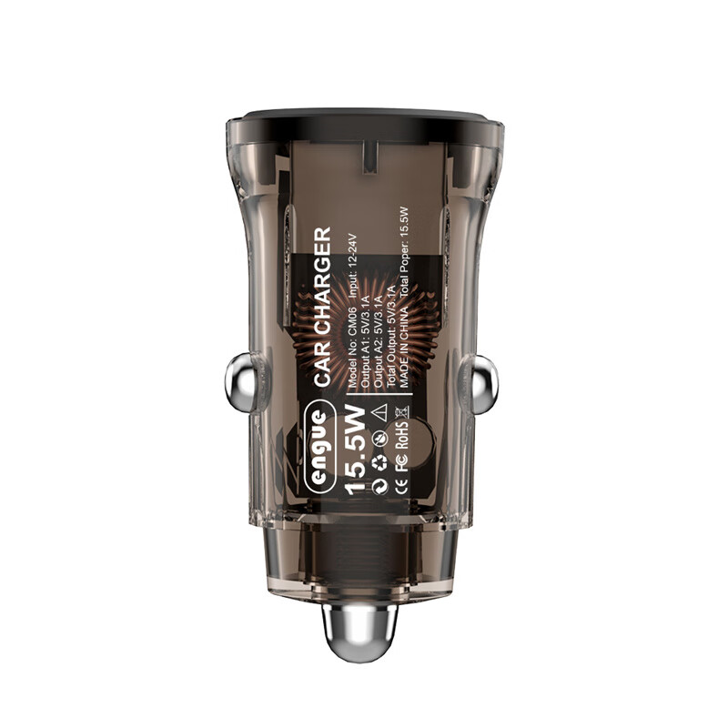恩谷(ENGUE) 车载充电器 透明外壳15W +2USB输出 EG-CM06高清大图