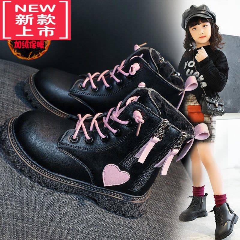 可莉允女童马丁靴2022年新款秋季二棉加绒儿童靴子秋冬款小女孩短靴童鞋图片