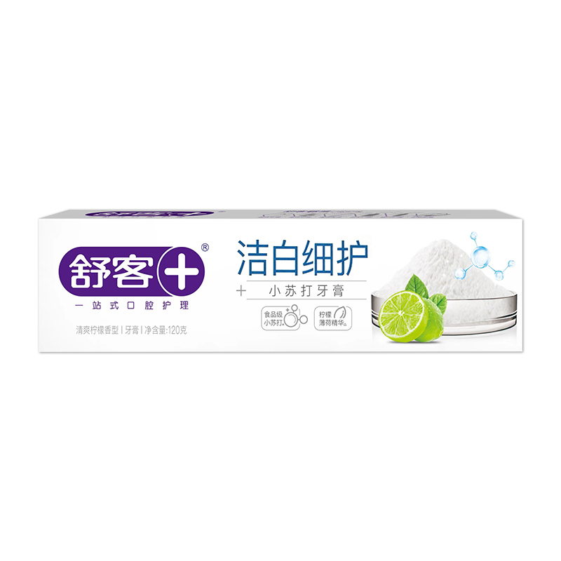 舒客+小苏打牙膏 洁白细护 120克 沁爽清新牙膏 6支高清大图