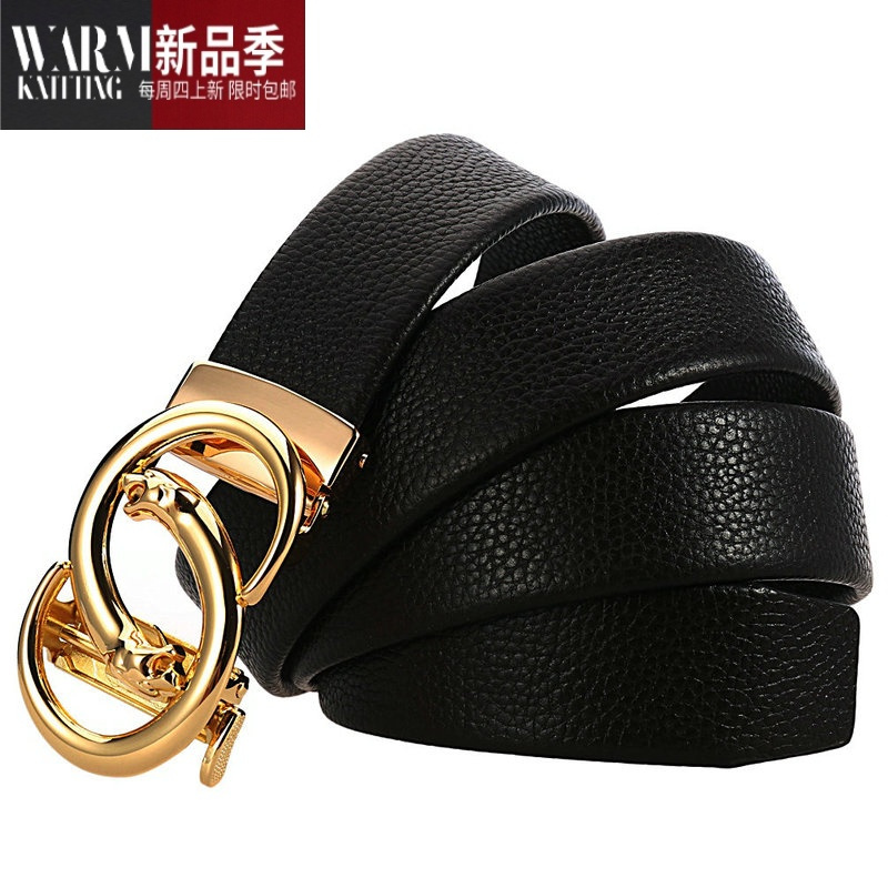 shanchao皮带男自动扣新款潮流年轻人纯商务休闲裤带简约男士腰带