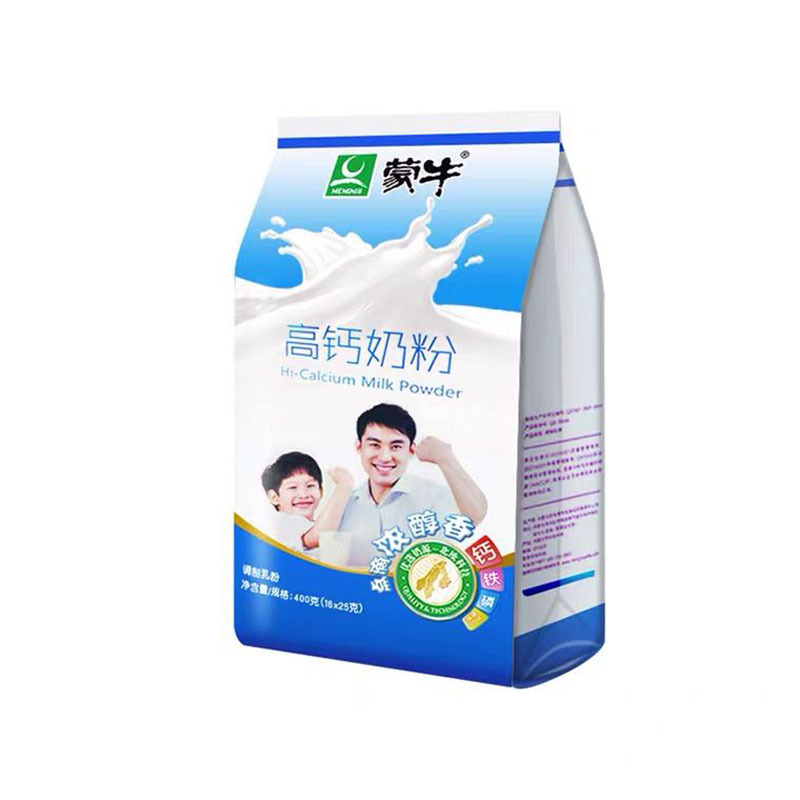 蒙牛成人牛奶粉蒙牛高钙奶粉400g6袋全家营养营养便携小条装