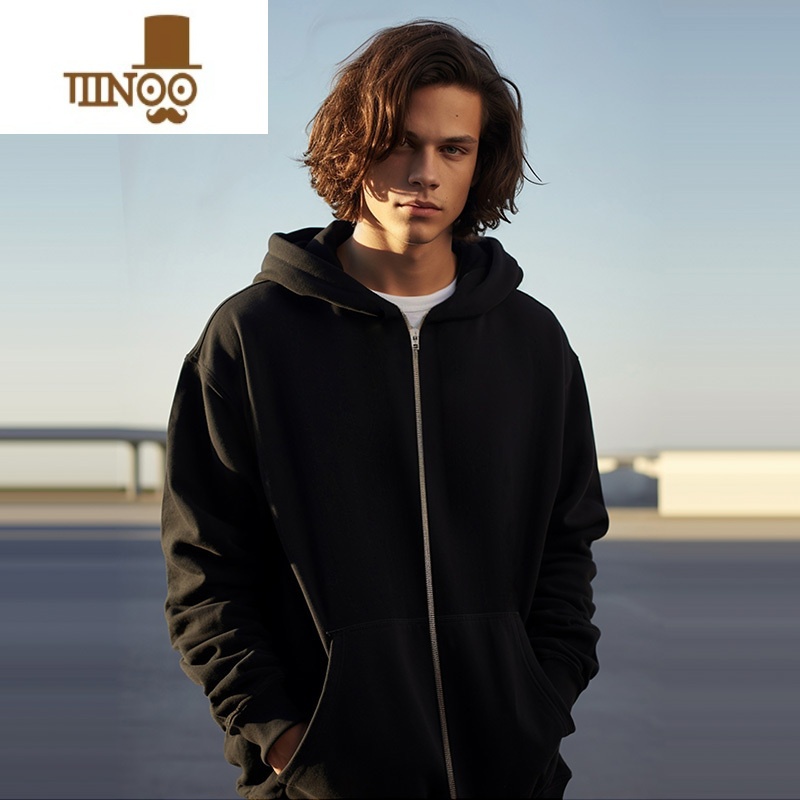 YANXU大码卫衣开衫运动休闲美式拉链外套男潮牌夹克情侣连情美高清大图