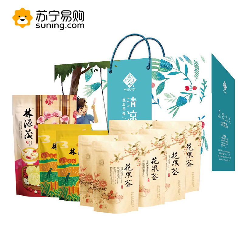 林源茂 防暑降温·宁夏组合1793g(银耳莲子柠檬片百合干罗汉果若羌灰枣大麦茶黄冰糖菊花茶绿豆薏仁米)