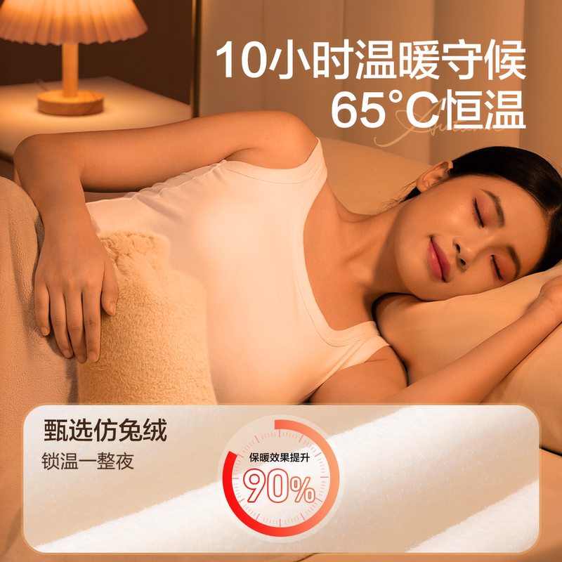 [补贴10%]毛绒热水袋注水暖水袋加厚热敷被窝专用灌水捂子硅胶暖手袋暖手宝高清大图