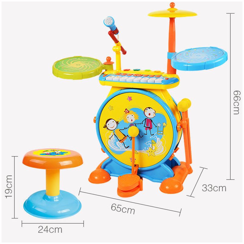 儿童鼓架子鼓儿童初学者入门1岁敲打乐器宝宝爵士鼓玩具男孩3