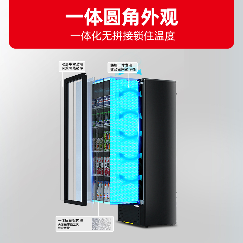 星星(XINGX)LSC-230FYPE 222升立式单门风直冷商用冷藏展示柜 超市饮料啤酒保鲜冷柜 茶叶冷饮陈列冷柜