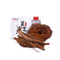 靠山庄野生黑灵芝250g/盒长白山紫灵芝灵芝片灵芝野生灵芝片紫林芝 林芝切片切宜配枸杞